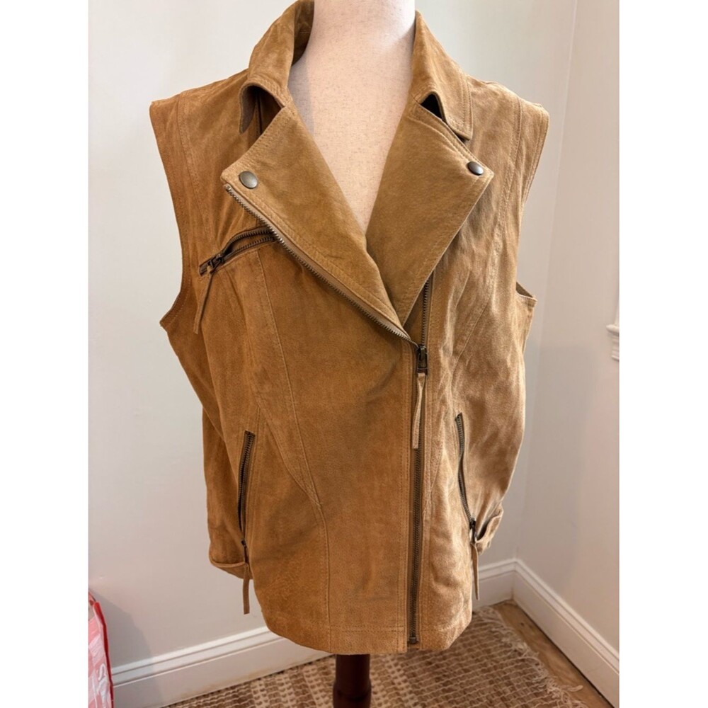 Ookie and LaLa 100% LEATHER Vest Light Brown Bohemian Vest XL